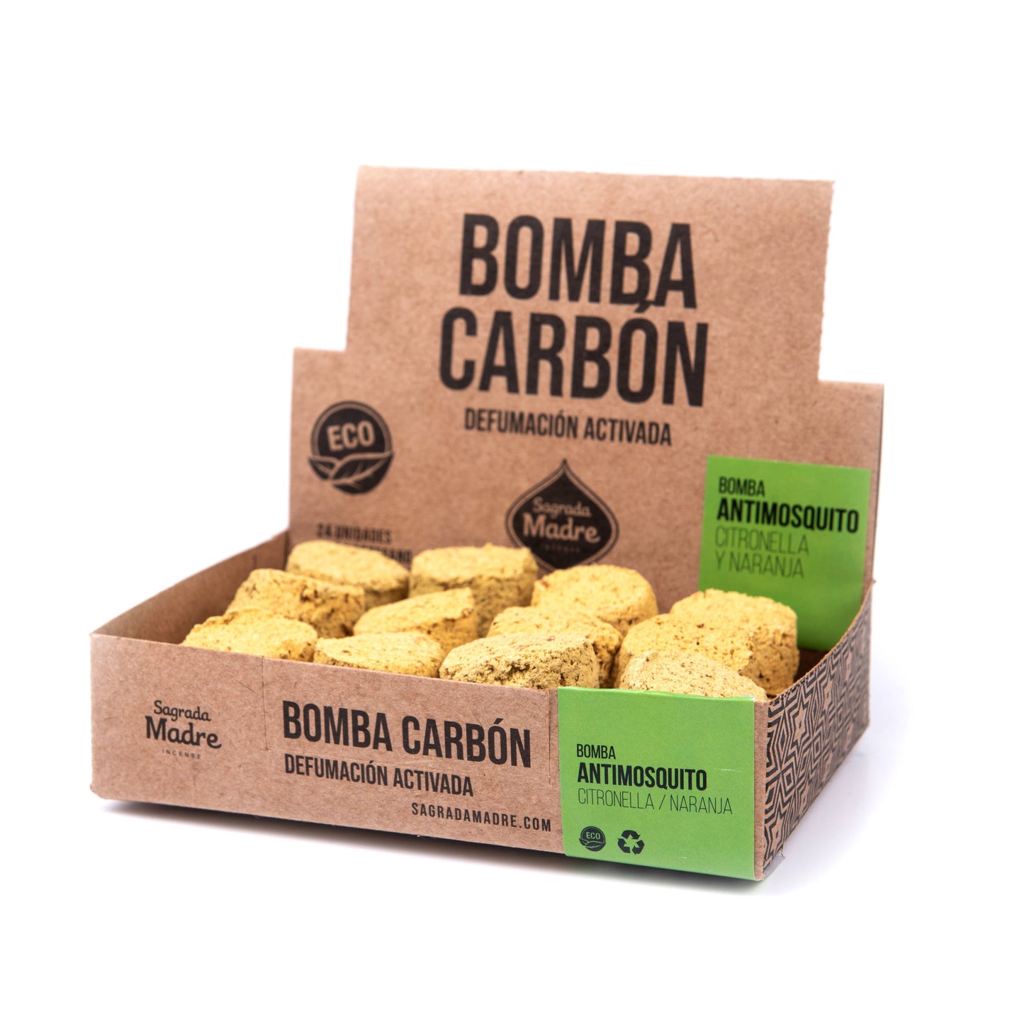 Bomba Carbón Sahumerio Citronella & Naranja Antimosquitos